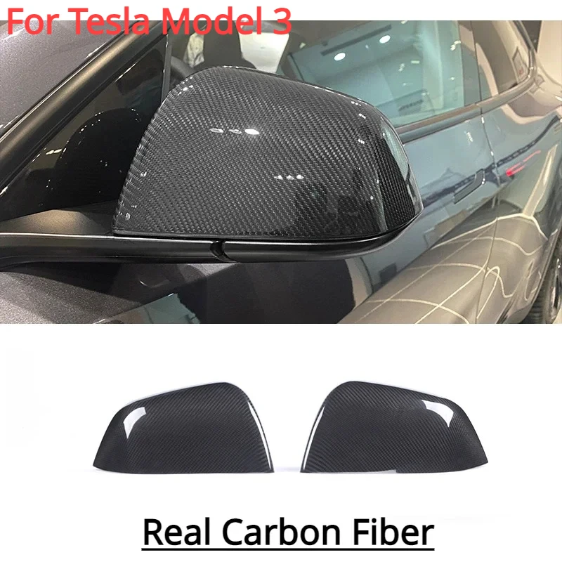 

Real Carbon Fiber Paste Side Door Mirror Cover For Tesla Model 3 Model Y 2017-2023 Exterior Accessories Sides Rearview Cover