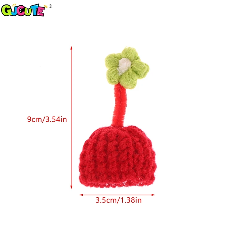 Simpatico cartone animato bambola cappello lavorato a maglia Mini porcellino d'india Pet peluche cappello bambola vestire accessori decorazione casa delle bambole bambino finta gioca giocattoli