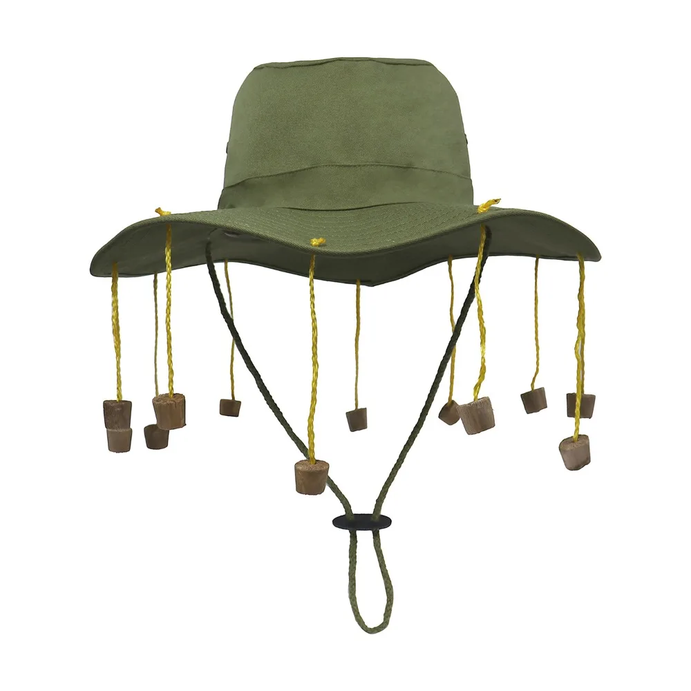 Cork Material Cork Hat Wide Brim Cotton Blend Fabric Cotton Blend Hat Breathable Design Chin Cord Strap Sun Hat Costume Party