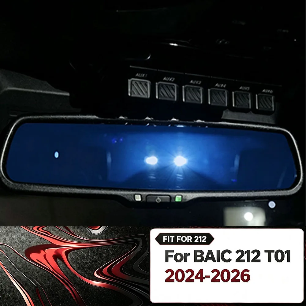 For BAIC 212 T01 2024-2026 Auto Dimming Rearview Mirror Explorer 01 Anti Glare High Beam Sensor Reverse Mirror Lens Accessories