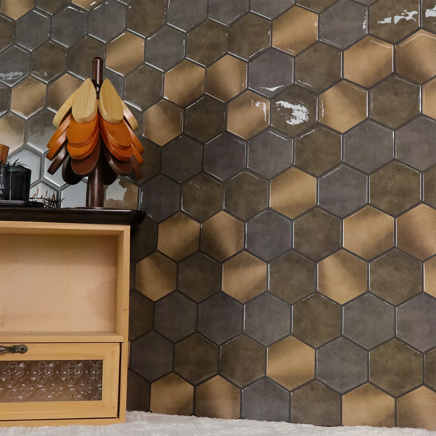 5/10/20 Sheets Hexogan 3d Wall - Interior Design With Wallpaper review and price