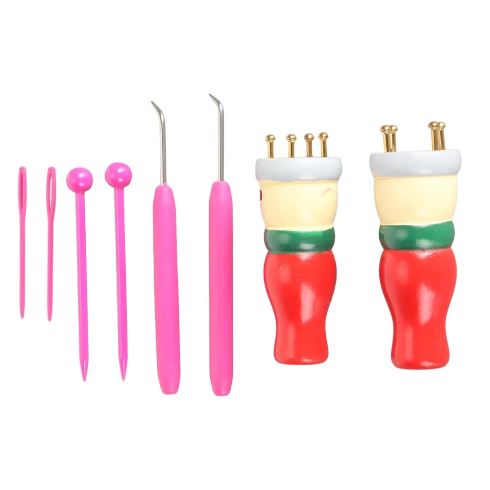 Practical Wooden Spool Knitting Doll Innovative Design Knitting Loom Toy French Knitter Tool Craft Activity