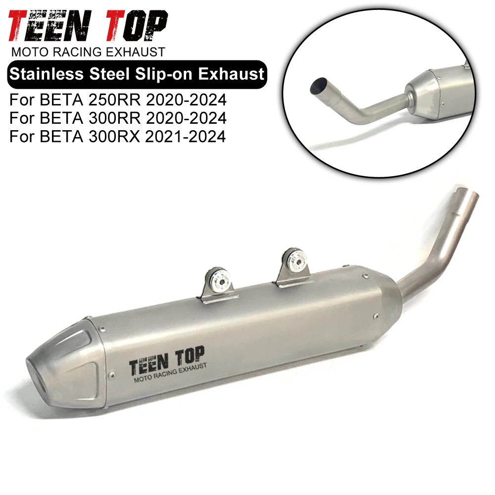 Motorcycle Escape Middle Link Pipe Exhaust Muffler For BETA 250RR 300RR 300RX Slip-on Exhaust Stainless Steel 300RX 2021-2024