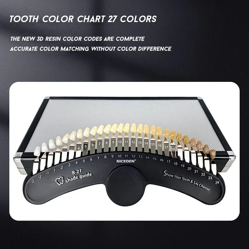 Colors 3D Dental Lab Bleach Shade Guide Professional Teeth Whitening Color Palete Comparator Toothguide Dentist Clinic