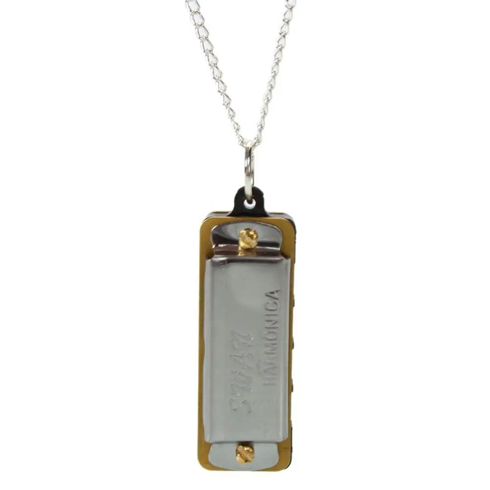 

Mini 8 Durable Metal 4 Hole 8 Tone Necklace Kids Harmonica 35x15mm Swan Mini Harmonica Silver Kids Instrument Toy Gift