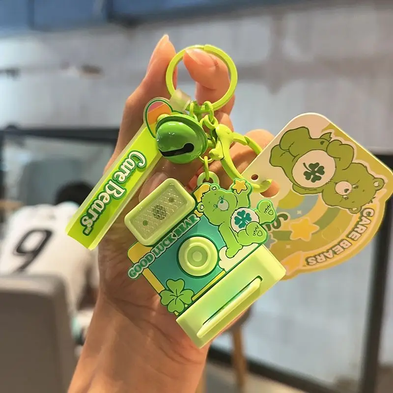 

New Kawaii Anime Care Bears Polaroid camera keychain Cartoon Cute Love Bear Couple Girl Heart Backpack Decoration Toys for Gifts
