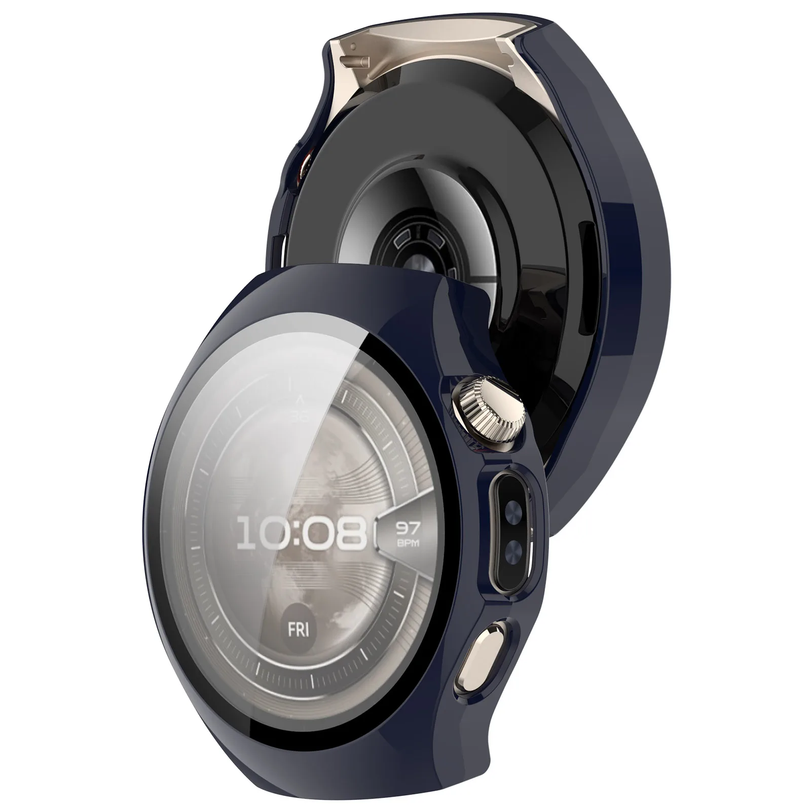 Твердая стеклянная защитная пленка для экрана, полнокадровый чехол для умных часов Huawei Smart Watch 5, 46 мм/42 мм, защитный чехол-бампер