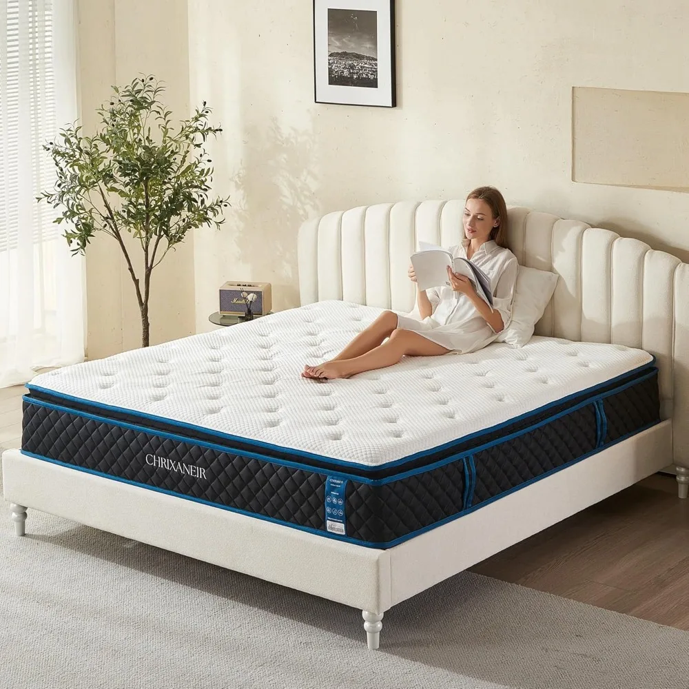 

King Size Mattress | 12 Inch Hybrid Mattress in a Box | Medium Firm Memory Foam & Pocket Springs | Motion Isolation & Pressure R