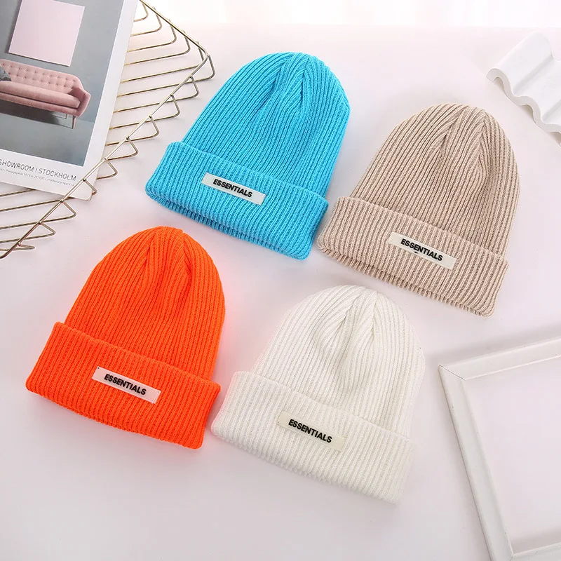 Autumn Winter Hip Hop Caps Hats Simple Woolen Children\'s Boys\' Korean Edition Knitted Pullover Thickened Warm Cold Resistant Hat