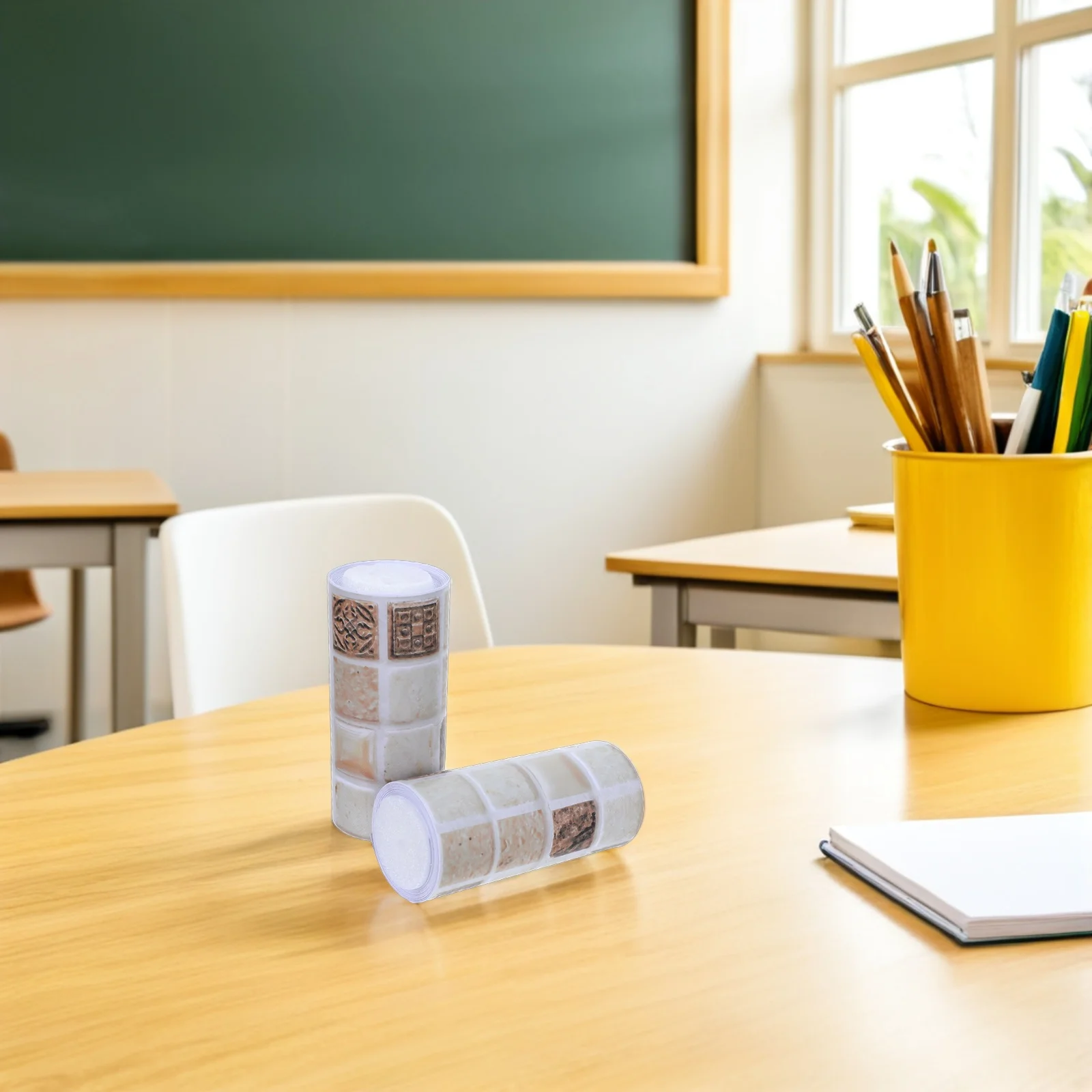 2 Rolls Self-Adhesive Checked Border Wall Sticker For Bulletin Board Classroom Office Display Chalkboard Trim Pvc Peel Stick