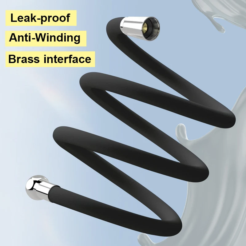 New 1.5/2/3M Silicone Shower Head Hose Flexible Anti-Winding Explosion-proof Pipe High Pressure Shower Tube Bathroom Accessories
