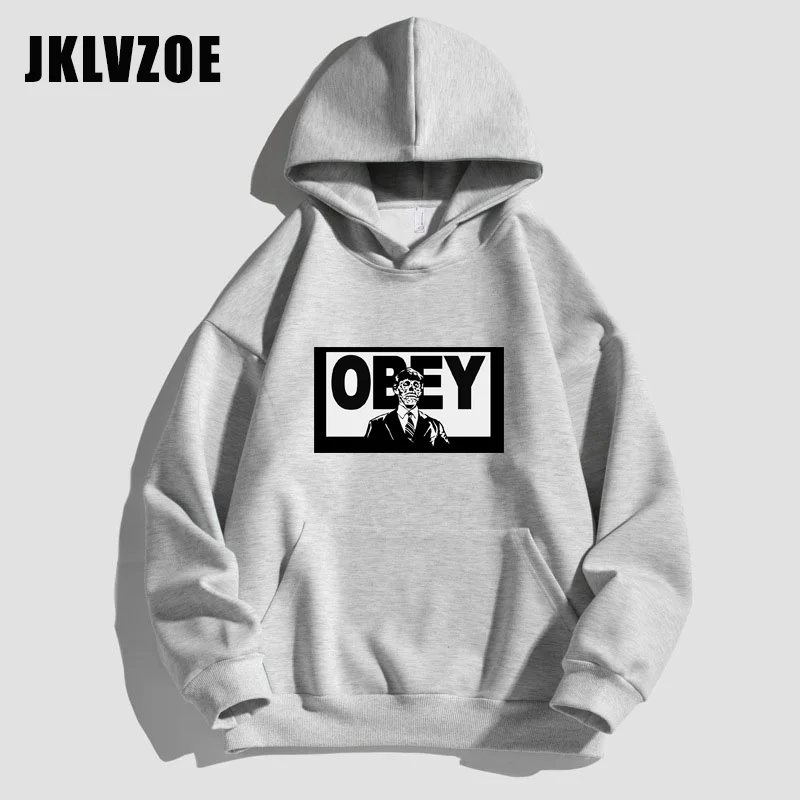 Sudadera con capucha de algodón con estampado de OBEY para hombre y mujer, suéter de Graffiti callejero americano, sudadera holgada informal para pareja, diseño de diseñador