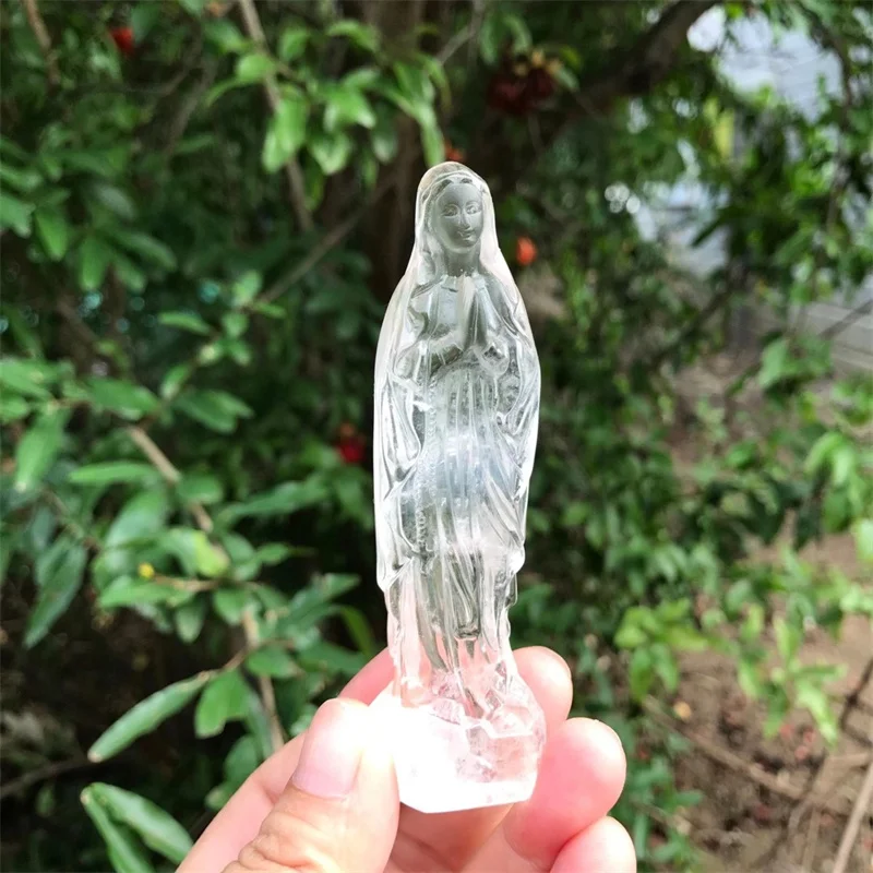 9.5cm Natural And Mineral Stones Crystal Clear Quartz Madonna Witchcraft Home Decoration Accessories Room Decor