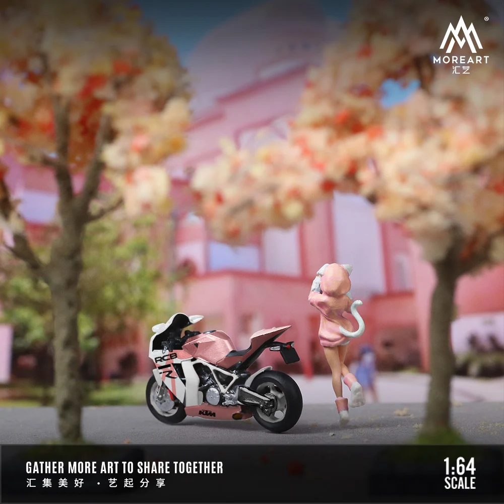 MoreArt 1/64 KTM1190 Conjunto de boneca de resina rosa para motocicleta