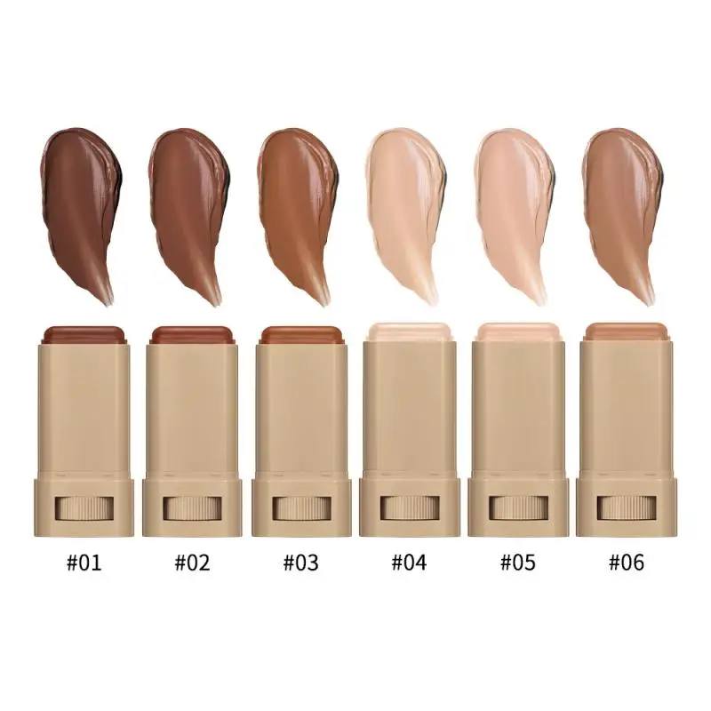 Bâton de fond de teint teinté pour la peau, 6 couleurs, baume, sérum, lisse, plus dodu, haute couverture, bâton de fond de teint en Bronze pour voyage, maquillage