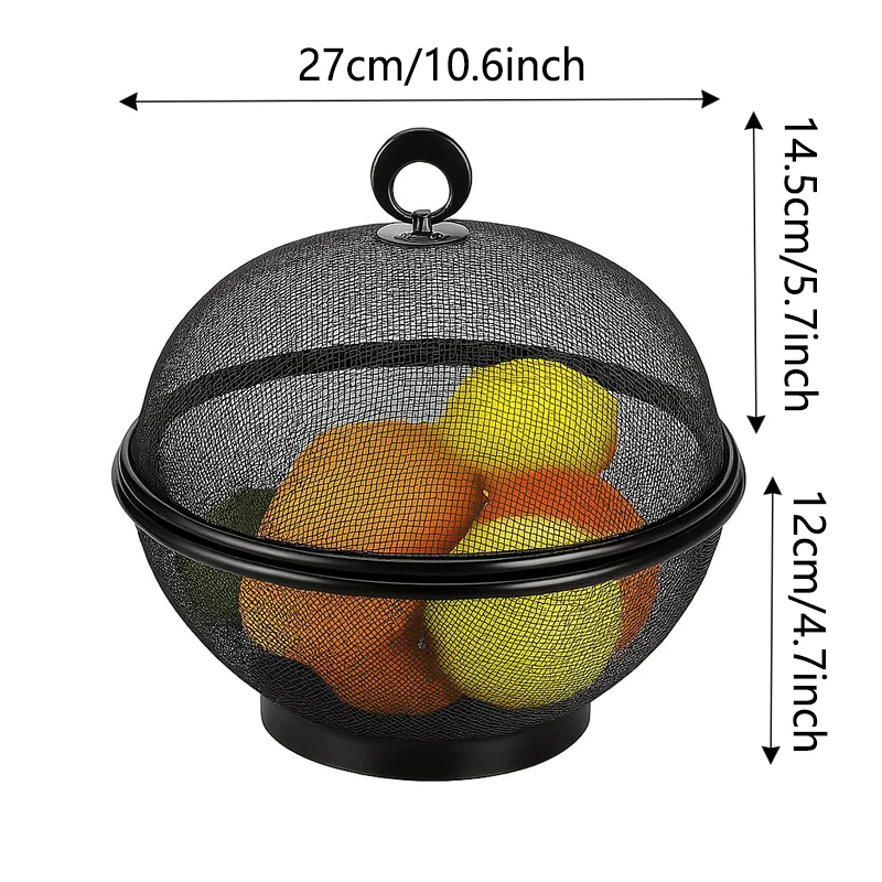 1pc 10 Inch Food Cover with Mesh Lid Fly Proof Fruit Basket for Kitchen Dining Outdoor Ideal for Fruits Vegetables Storage Gift
