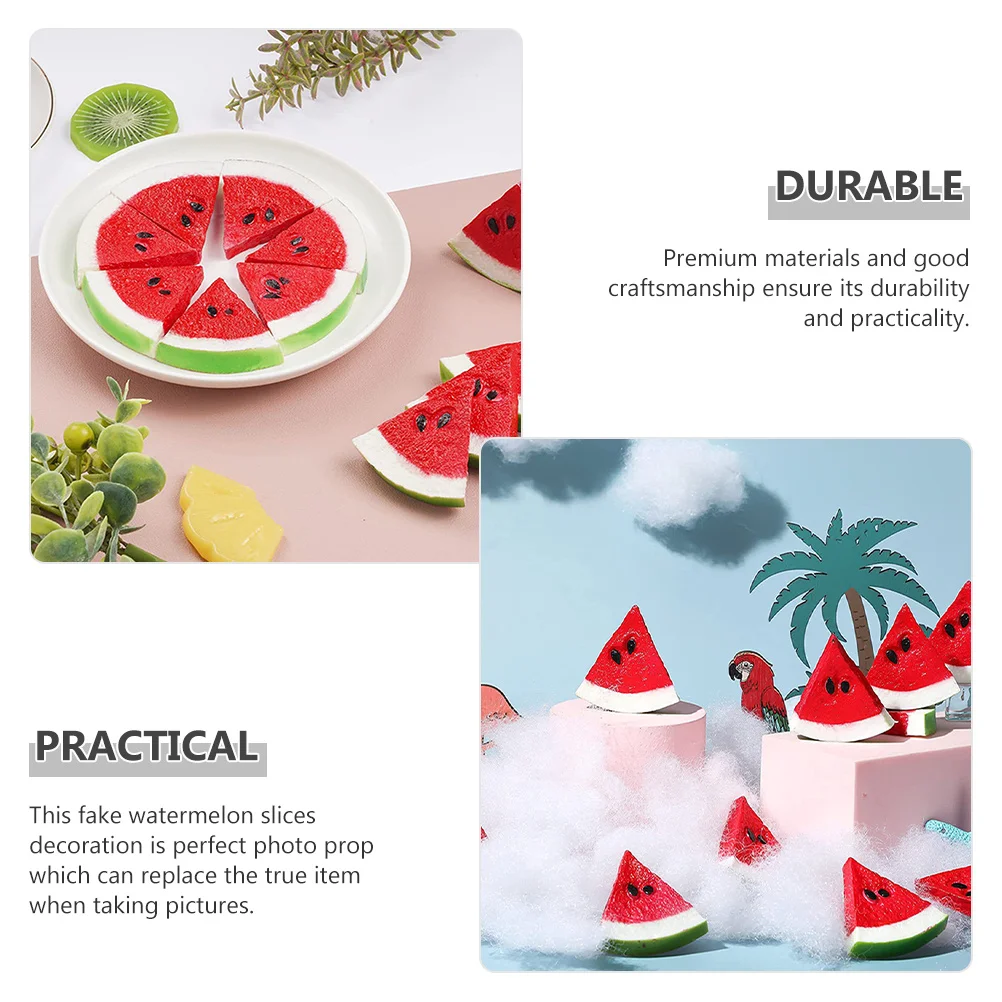 

12pcs Watermelon Slices Decor Artificial Fruit Home Room Photography Props Fake Fruits Simulation Food Educational