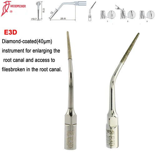 Imagen 2 del producto Puntas ultrasónicas Woodpecker, escalado E3D, punta Endo, perodoncia, endodoncia, enjuague, apto para escalador ultrasónico EMS