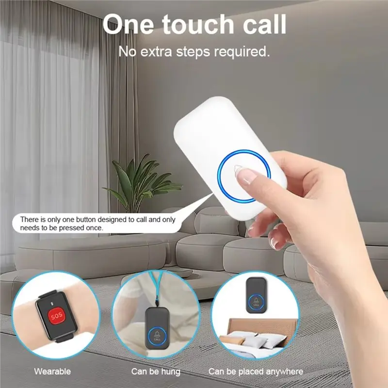 【THANKSGIVING DAY】Wireless Lanyard Button Emergency SOS Pager For Kids Elderly Emergency Call Button System US Plug