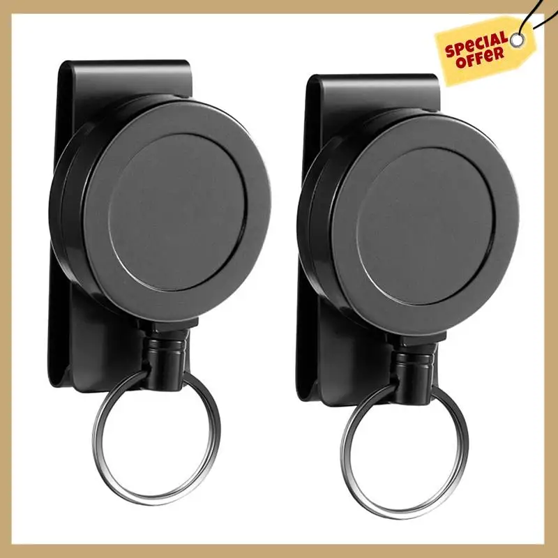 Стабильный выдвижной брелок для тяжелых условий эксплуатации с зажимом для ремня, 360° °   Выдвижной брелок для тяжелых условий эксплуатации с тросом и ключом R