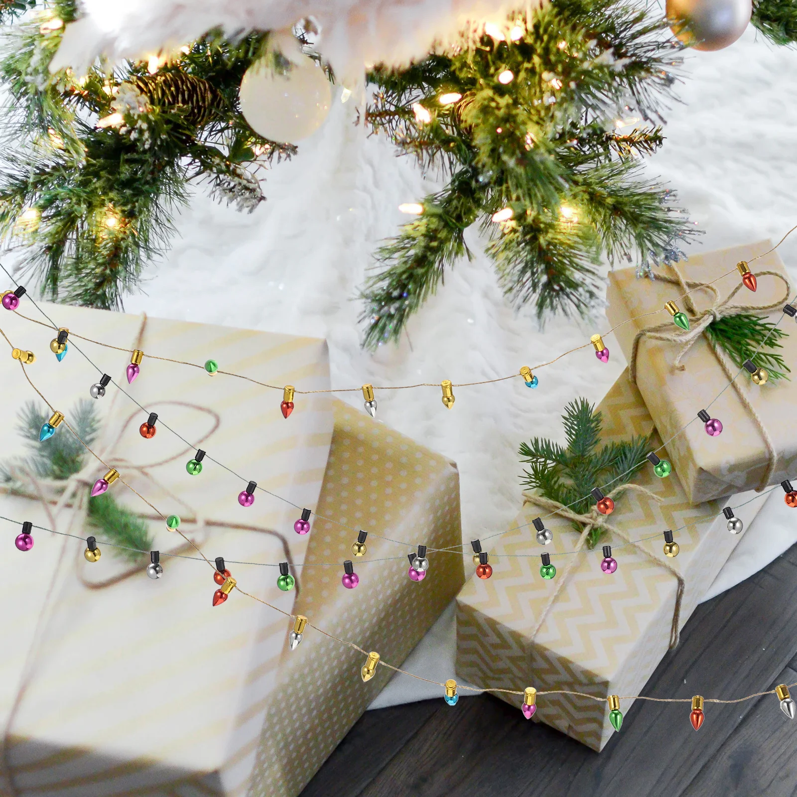 

5Pcs Decoration Light String Christmas Creative Bulb Pendant Simple Tree Hanging Party Festival Indoor Outdoor Decor