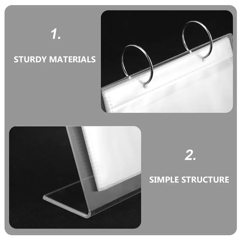 2Pcs Nail Art Sticker Display Album Acrylic Transparent Desktop Organizer Nail Sticker Holder Photo Stand Storage Solution
