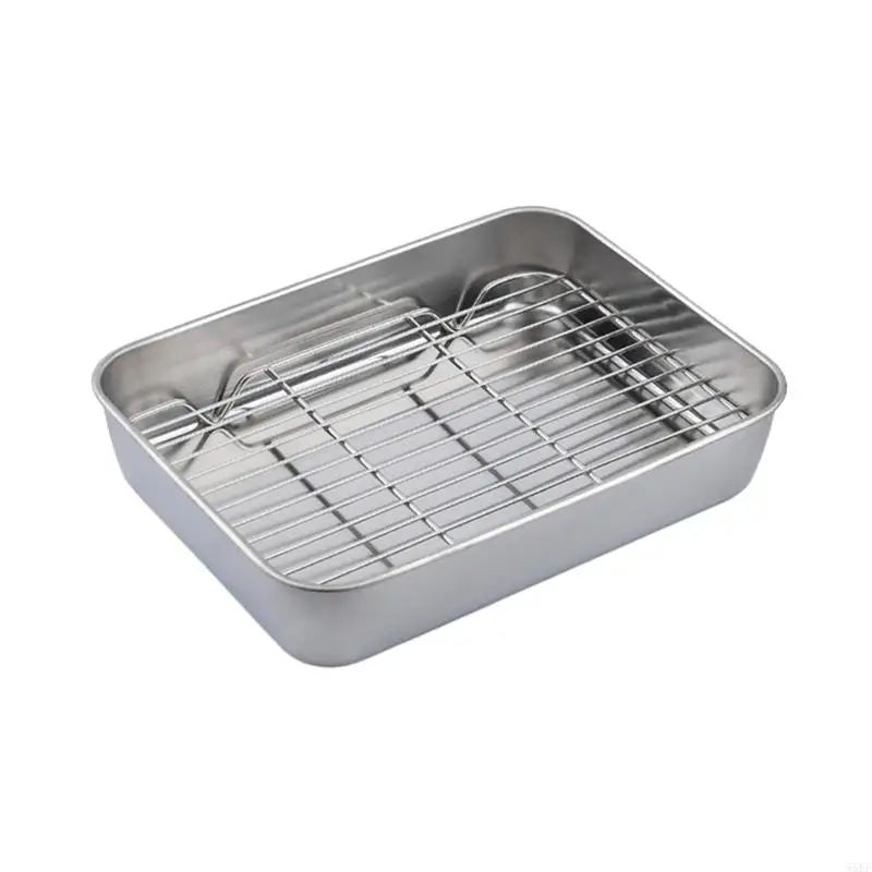 Stainless Steel Roasting Baking Tray with Wire Rack For Uniform Cooking Result 55KF