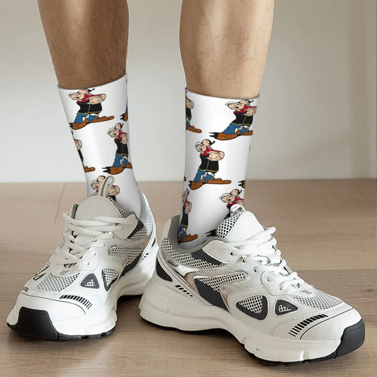 جوارب Popeye Loving جوارب Harajuku الممتصة للعرق طوال الموسم جوارب طويلة إكسسوارات لهدايا عيد الميلاد للجنسين