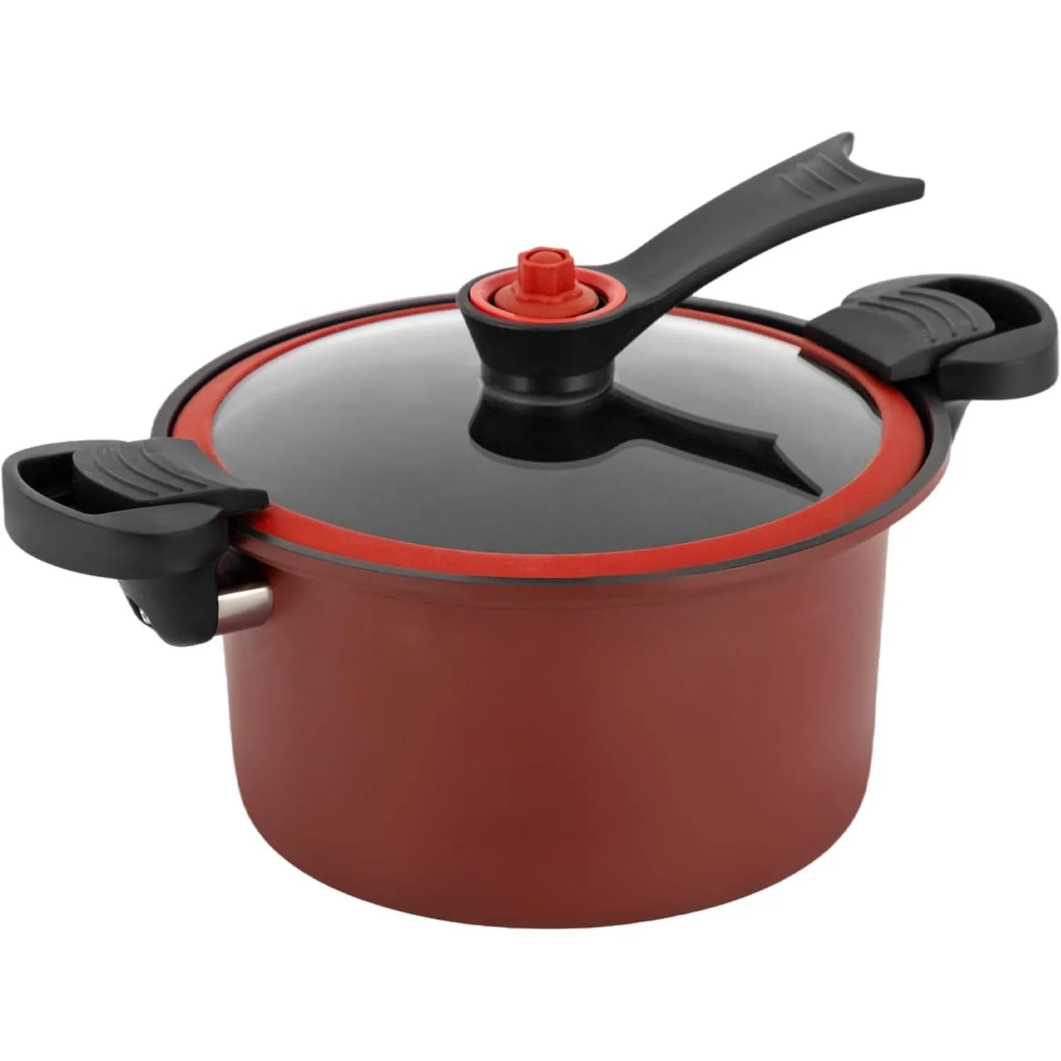 

Micro Pressure Cooker,304 Stainless Steel Multifunctional Non-Stick Pot with Visual Locking Lid,Works with Gas,Electric Stoves