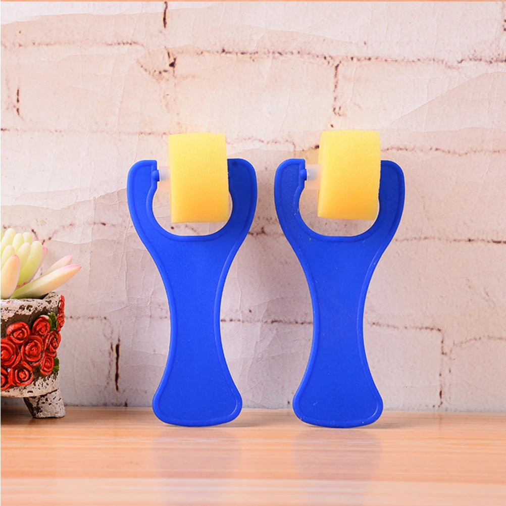 10 Buah Rol Biru Kerajinan Stempel Bulat Mini Rol Kuas Cat Anak-anak Alat Lukis Spons Tipe Rol Proyek DIY