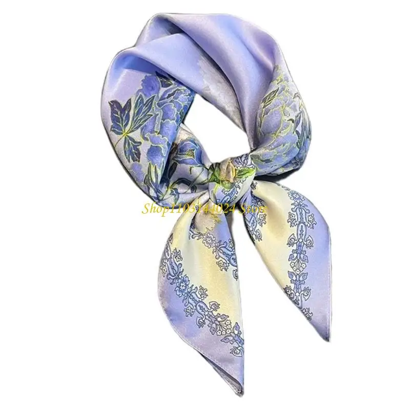 N5KE Trendy 70x70cm Scarf For Women Multipurpose Head Cover Lightweight Fabric Design