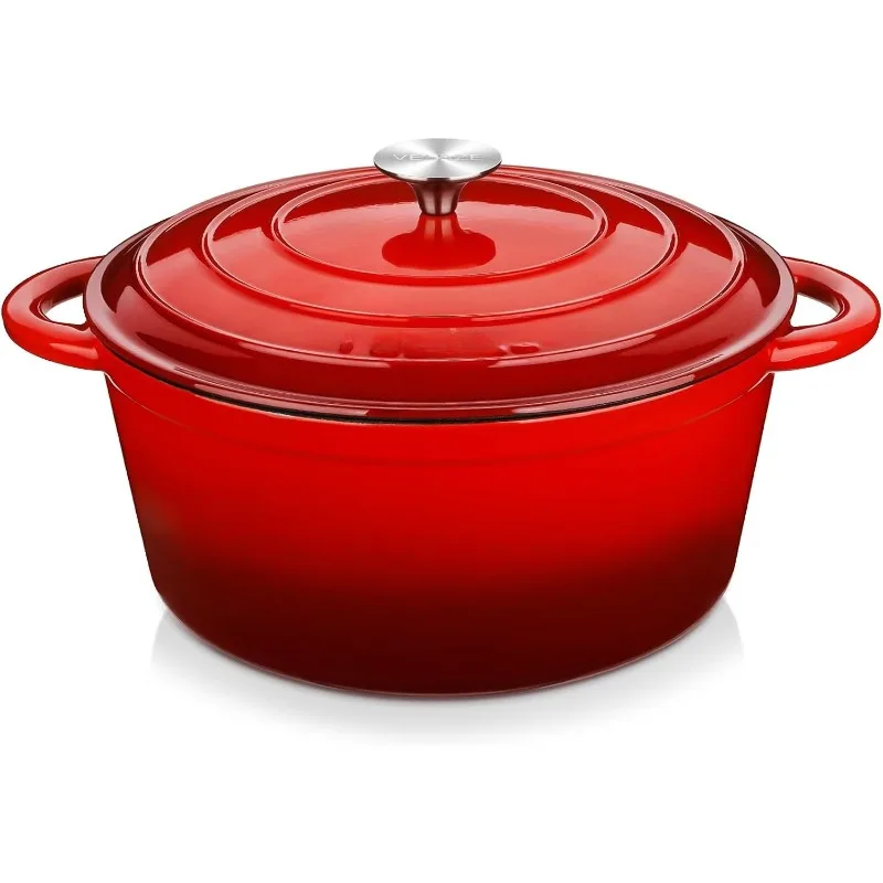 

7.5 QT Dutch Oven Pot with Lid, Enameled Cast Iron Dutch Oven with Dual Handles for Sourdough Bread Baking, Cooking, Non-