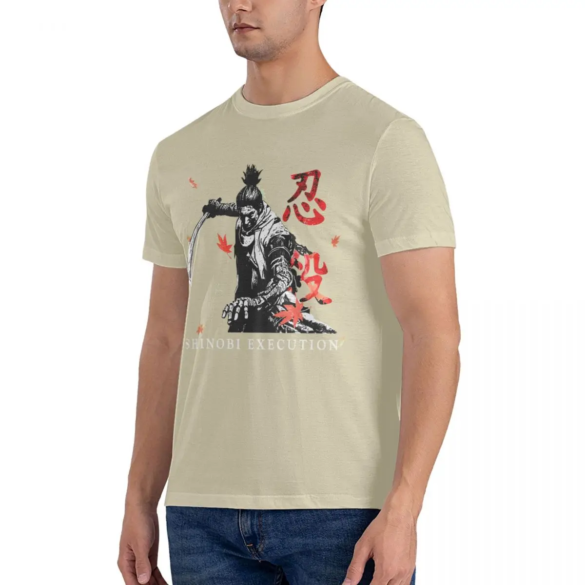 Crazy Awesome T-Shirts for Men Round Collar 100% Cotton T Shirts Sekiro Shadows Die Twice Short Sleeve Tee Shirt Printed Tops