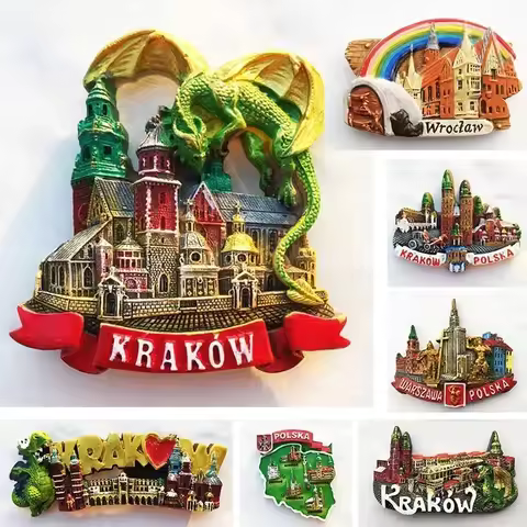 Poland Wavel Castle KRAKOW Fridge Magnets Wroclaw Castle Tourist Souvenirs Magnetic Sticker Home Decoration Polska Gifts Idea