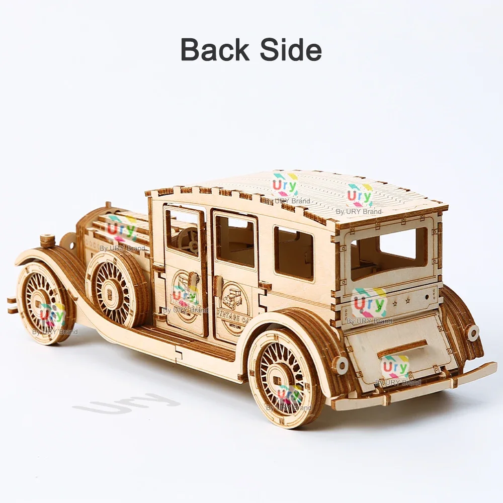 Ury 3D Wooden Puzzle Retro Vintage Car Classic Nostalgic Movies Vehicle Assembly Model DIY Decoration Gift Toys for Kids Adults