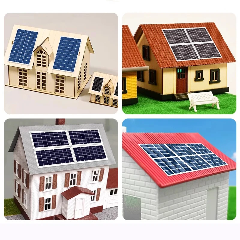 ソーラーパネルシミュレーションステッカー ブルーブラック DIY 自己粘着デカール ミニチュアハウスモデル風景装飾用 (非機能的)
