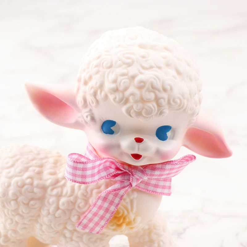 Retro Classic Plastic Sheep Doll Cute Girl Sweetheart Voice Animal Gift Model Lamb Static Desk Room Home Accessories Ornaments