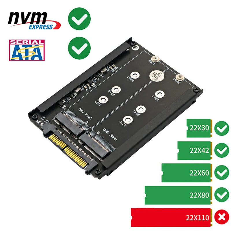 Metal Case M.2 para U.2 Adaptador SSD, Riser Board, Tomada de Gabinete, NVMe, M2, SATA, PCI-e, U2, SFF-8639, Conversor para PC, Computador