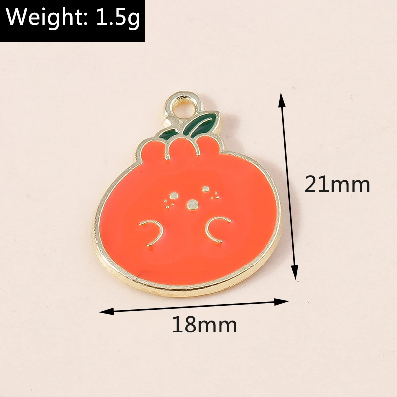 20 Stück Niedliche Gemischte Frucht-Anhänger Emaille Erdbeer-Trauben-Kirsch-Charms für Schmuckherstellung Halsketten Ohrringe DIY Basteln Geschenk – Detail 13