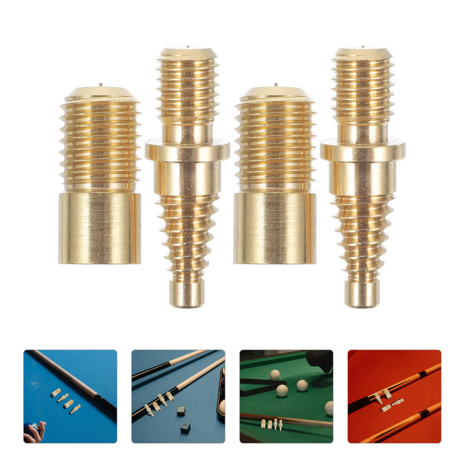 

2Sets Pool Cue Joint Pin Screws Copper Rust Resistant Heavy Duty Billiard Cue Extension Screws Connecting Parts