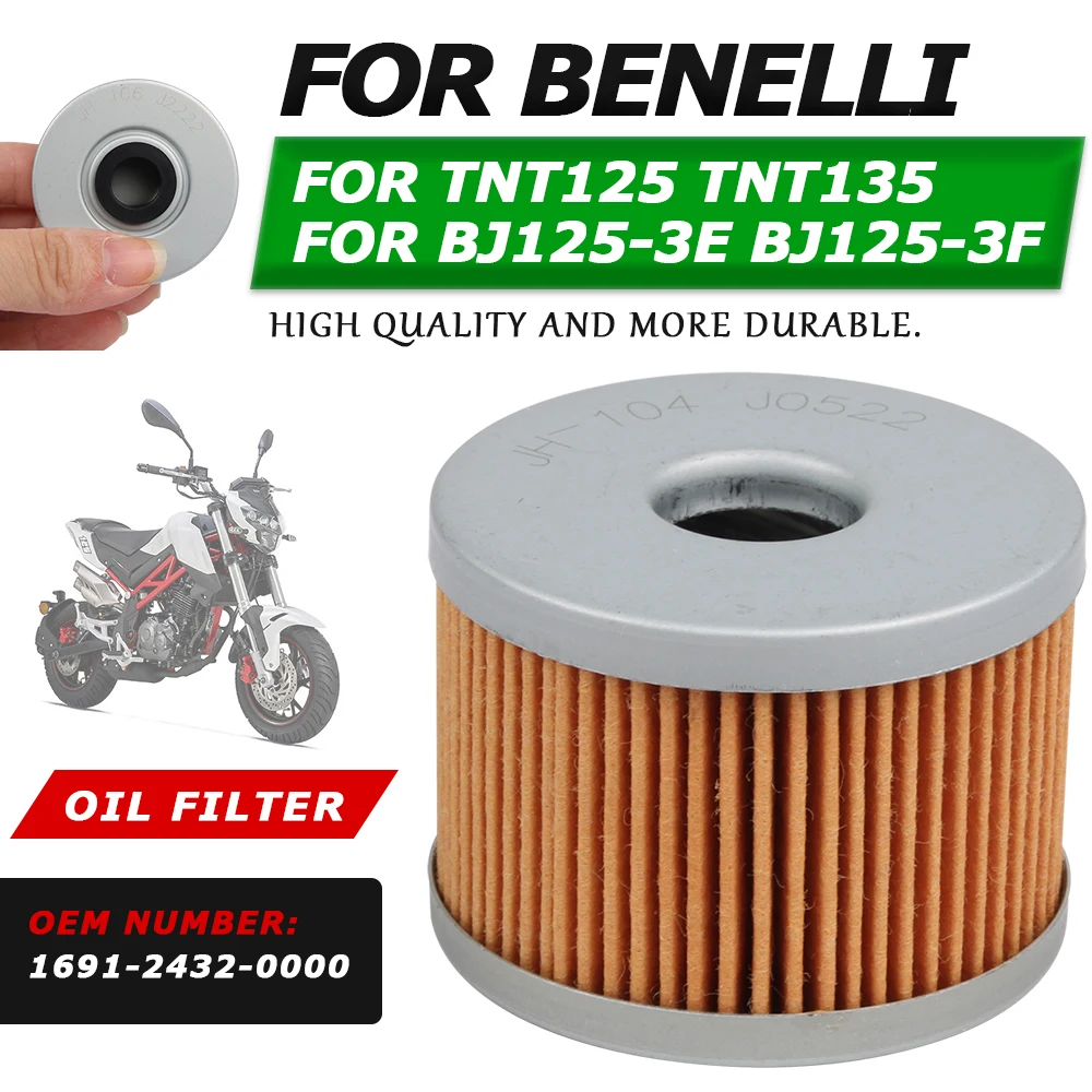 

For Benelli TNT 125 135 TNT125 TNT135 BJ125-3E BJ125-3F Motorcycle Accessories Oil Filter Gas Fuel Spare Parts 1691-2432-0000