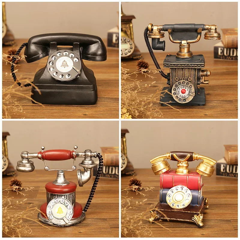 

Retro nostalgic old-fashioned phone landline model antique small ornament TV cabinet home