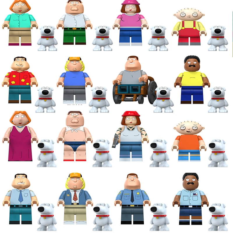 Аниме-фигурки Family Guys Peter, конструктор, мини-фигурки, игрушка-головоломка, модель, кирпичики, подарки, игрушки из кирпичиков