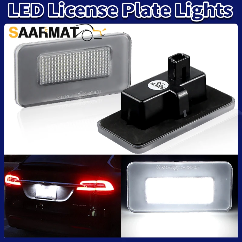 2PCS No Error Canbus LED License Plate Light for Tesla Model S 2017-2023 Model X 2016-2023 Car White Rear Number Plate Tail Lamp