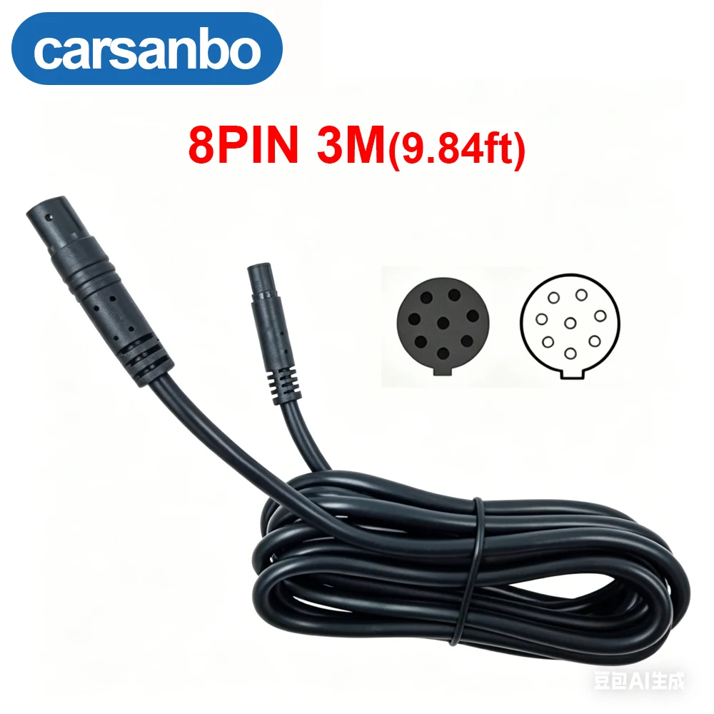 camera-de-re-carsanbo-3m-8pin-para-carro-cabo-de-extensao-para-camera-dvr-conector-masculino-para-feminino-bmw