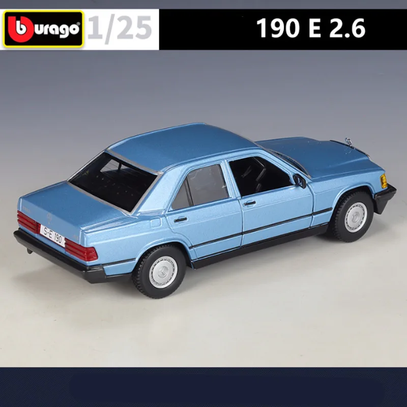 Bburago 1:24 Mercedes-Benz 190 E 2.6 Alloy Classic Car Model Diecast Metal Retro Old Car Vehicles Model Simulation Kids Toy Gift