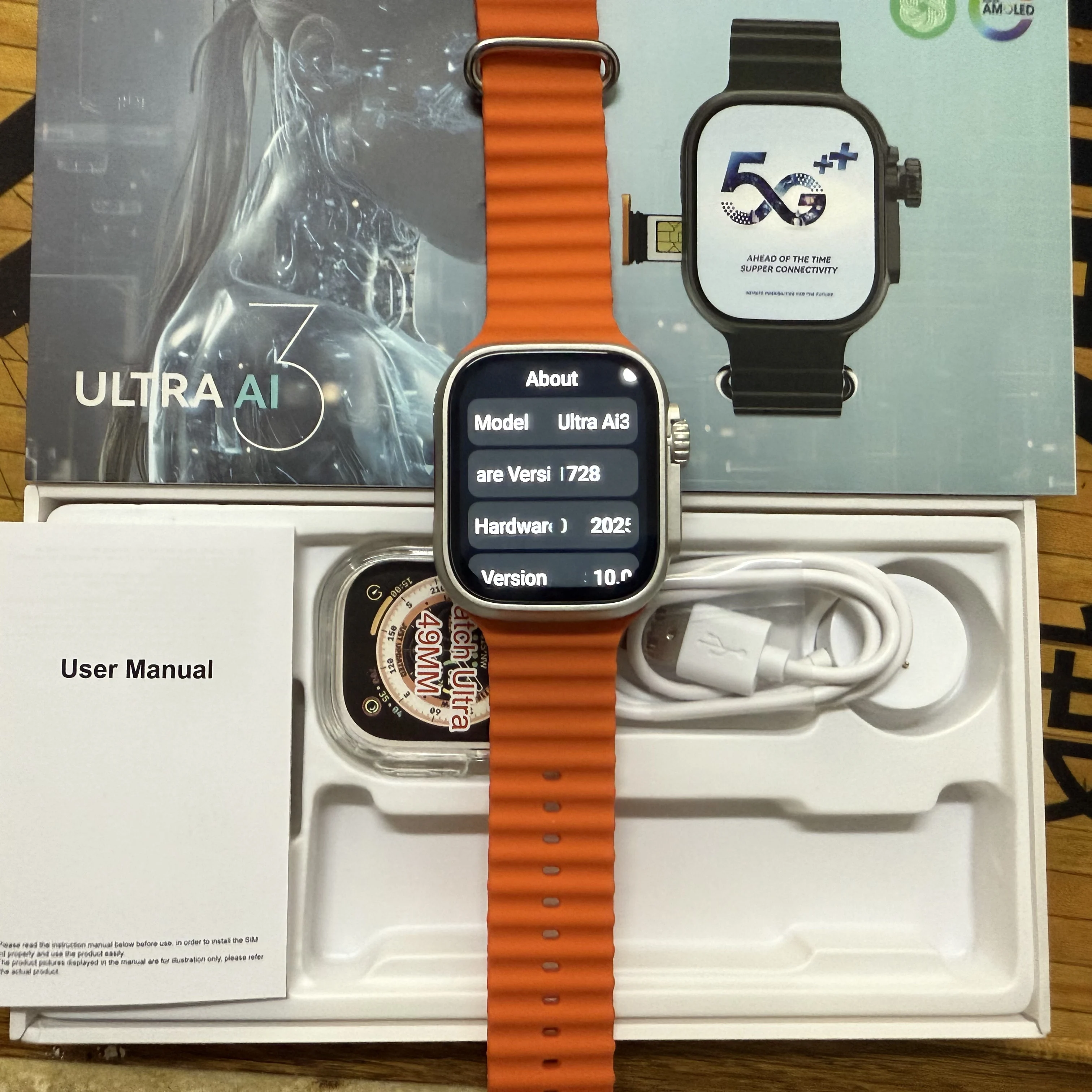 

Original Ultra Ai3 Smartwatch 5G 180° Rotating Camera Google Play GPS WIFI 2.2inch Amoled HD Display 4G Calling Smart Watch Men