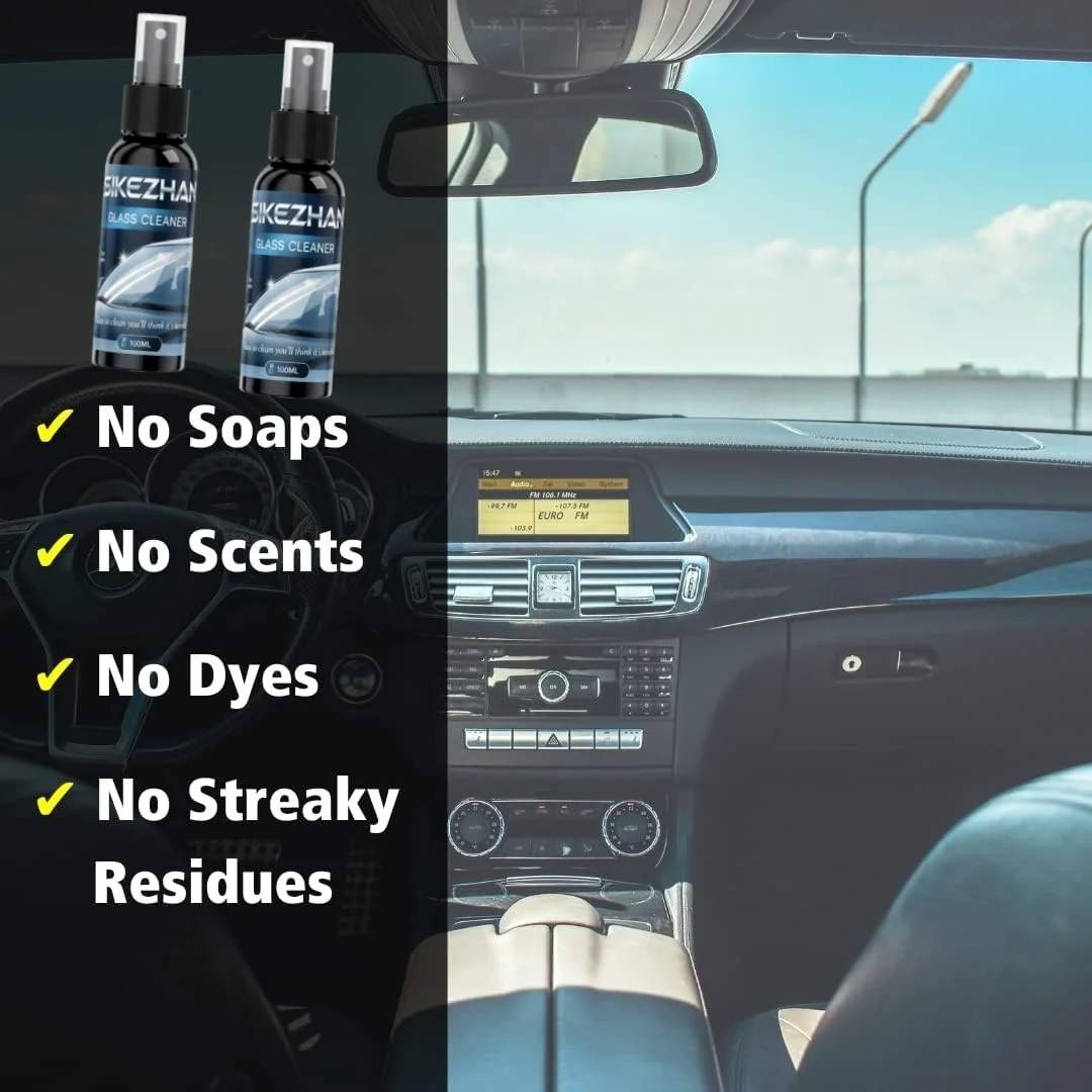 منظف زجاجي آمن وخالي من الأمونيا، بخاخ احترافي خالي من الخطوط لزجاج السيارة الأمامي والنوافذ المنزلية