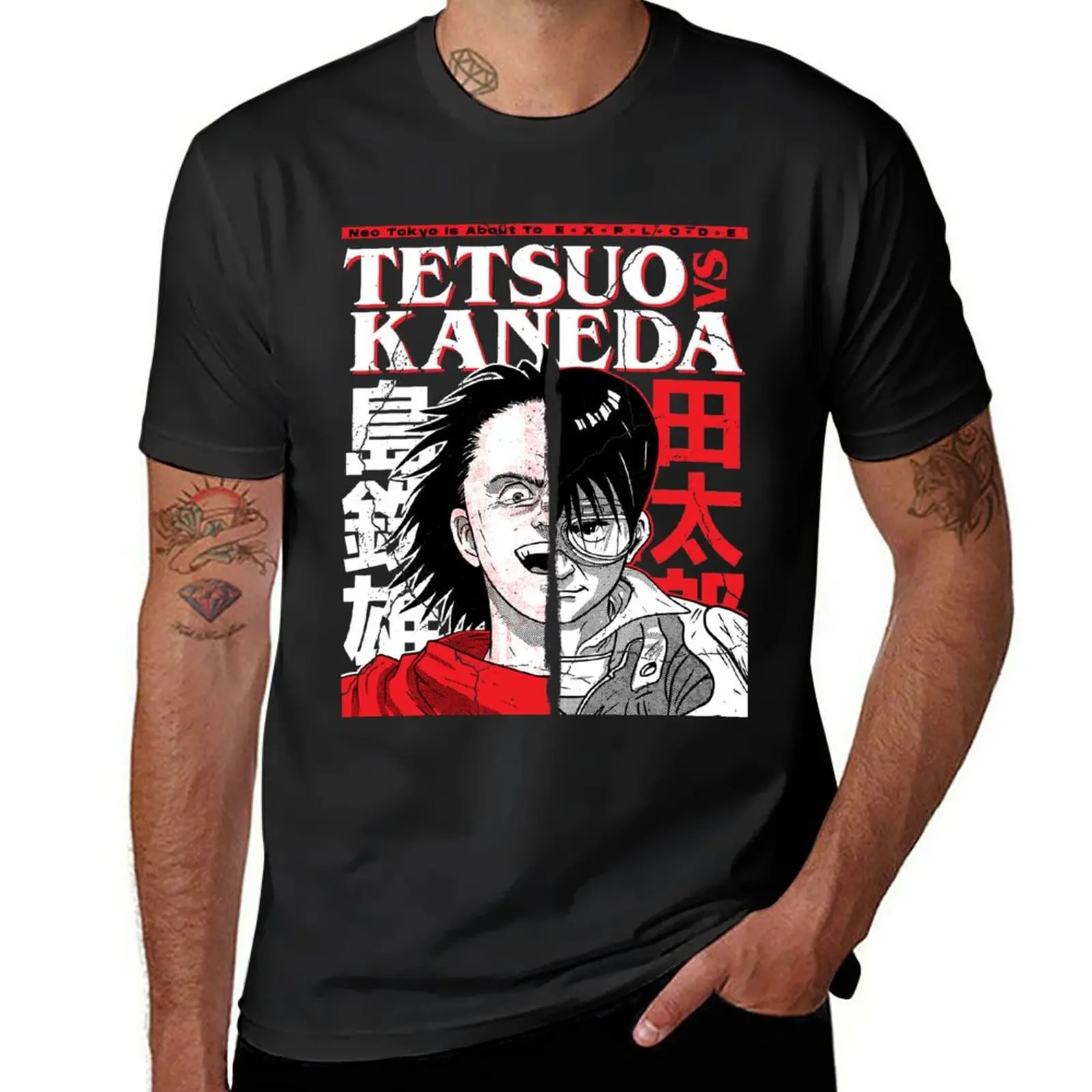 Tetsuo VS Kaneda T-Shirt summer tops quick-drying tops heavy weight t shirts for men