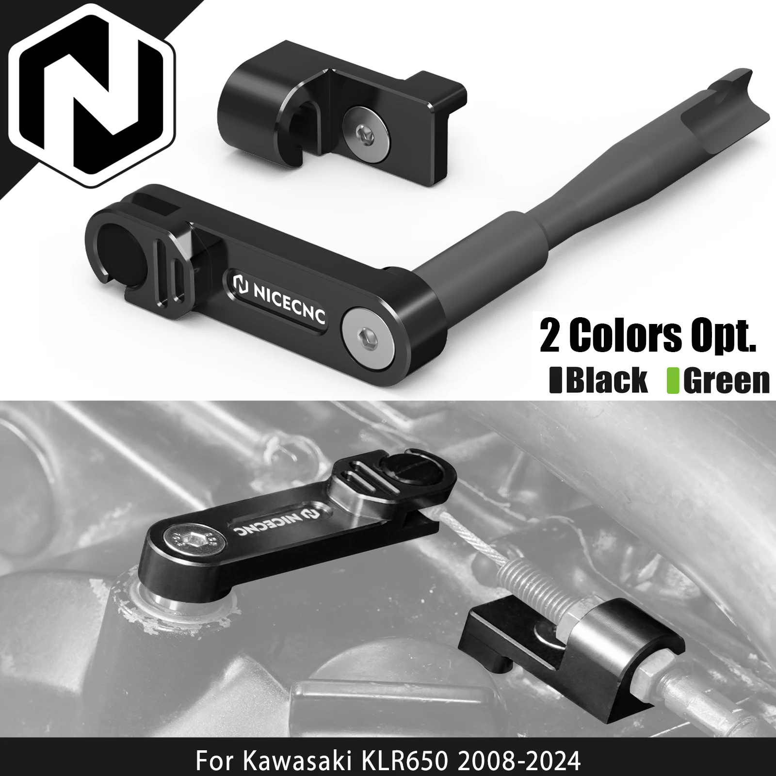 

NICECNC для мотоциклов Kawasaki KLR650 2008-2024: Рычаг сцепления на один палец KLR650 2024, KLR650 2023, KLR650 2022, KLR650 2021